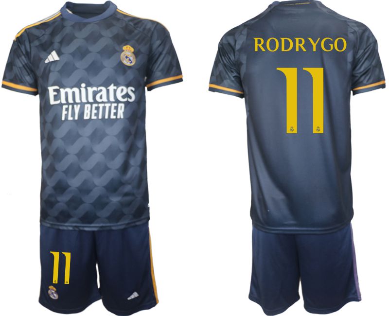 Men 2023-2024 Club Real Madrid away blue #11 Soccer Jersey->real madrid jersey->Soccer Club Jersey